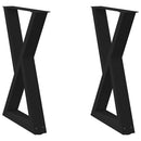 spisebordsben 2 stk. sort 60 x (72-73,3) cm stål