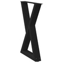 spisebordsben 2 stk. sort 60 x (72-73,3) cm stål