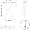 spisebordsben 2 stk. sort 60 x (72-73,3) cm stål