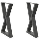 spisebordsben 2 stk. antracit 60 x (72-73,3) cm stål
