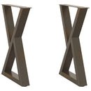 spisebordsben 2 stk. naturstål 60 x (72-73,3) cm stål
