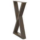 spisebordsben 2 stk. naturstål 60 x (72-73,3) cm stål
