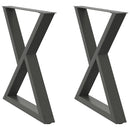 spisebordsben 2 stk. antracit 70 x (72-73,3) cm stål