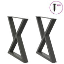 spisebordsben 2 stk. antracit 80 x (72-73,3) cm stål