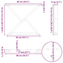 spisebordsben 2 stk. antracit 90 x (72-73,3) cm stål