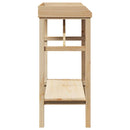Plantebord med hylde Naturfarvet 75 x 40 x 90 cm Solid fyrretræ