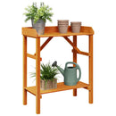 Plantebord med hylde Brun 75 x 40 x 90 cm Massiv fyrretræ