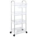 opbevaringsvogn i 4 niveauer transparent 37x28x95 cm akryl