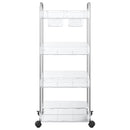 opbevaringsvogn i 4 niveauer transparent 37x28x95 cm akryl