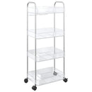 opbevaringsvogn i 4 niveauer transparent 37x28x95 cm akryl