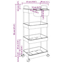 opbevaringsvogn i 4 niveauer transparent 37x28x95 cm akryl