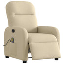 eldrevet massagestol stof cremefarvet