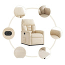 eldrevet lænestol mikrofiberstof beige