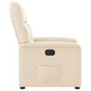 eldrevet lænestol mikrofiberstof beige