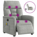 massagestol mikrofiberstof lysegrå