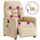massagestol mikrofiberstof cremefarvet