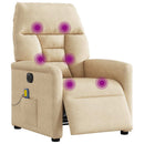 massagestol mikrofiberstof cremefarvet