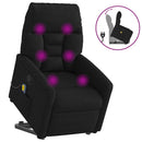 massagestol med løftefunktion mikrofiberstof sort