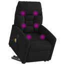massagestol med løftefunktion mikrofiberstof sort