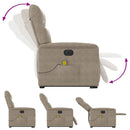 massagestol med løftefunktion mikrofiberstof gråbrun