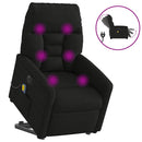 massagestol med løftefunktion mikrofiberstof sort