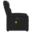 massagestol med løftefunktion mikrofiberstof sort