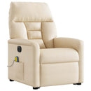 massagestol med løftefunktion mikrofiberstof beige