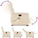 massagestol med løftefunktion mikrofiberstof beige