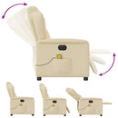 eldrevet massagestol stof cremefarvet