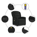 eldrevet massagestol stof sort