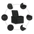 eldrevet lænestol stof sort