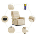 eldrevet massagestol stof cremefarvet