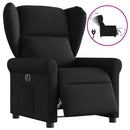 eldrevet lænestol stof sort