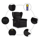 eldrevet massagestol stof sort