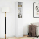 reol med LED-lys 36x32,5x200 cm konstrueret træ hvid