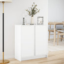 skænk med LED-lys 77x34x85 cm konstrueret træ hvid