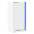 skænk med LED-lys 42,5x34x85 cm konstrueret træ hvid