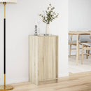 skab med LED-lys 42,5x34x85 cm konstrueret træ røget eg