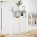 reol med LED 77x34x100 cm konstrueret træ hvid