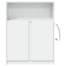 reol med LED 77x34x100 cm konstrueret træ hvid