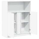reol med LED 77x34x100 cm konstrueret træ hvid