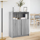 skab med LED-lys 77x34x100 cm konstrueret træ grå sonoma-eg