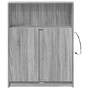 skab med LED-lys 77x34x100 cm konstrueret træ grå sonoma-eg