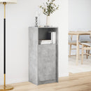 skab med LED-lys 42,5x34x100 cm konstrueret træ betongrå