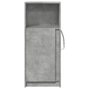 skab med LED-lys 42,5x34x100 cm konstrueret træ betongrå