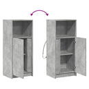 skab med LED-lys 42,5x34x100 cm konstrueret træ betongrå