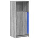skab med LED-lys 42,5x34x100 cm konstrueret træ grå sonoma-eg
