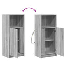 skab med LED-lys 42,5x34x100 cm konstrueret træ grå sonoma-eg