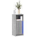 skab med LED-lys 42,5x34x100 cm konstrueret træ grå sonoma-eg