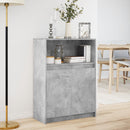 skab med LED 72x34x100 cm konstrueret træ betongrå